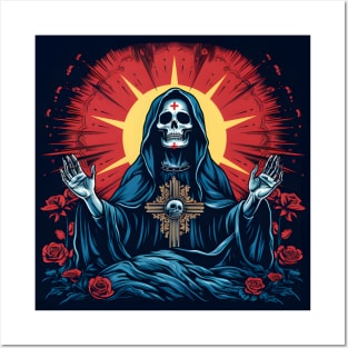 Day Of The Dead - Praying La Calavera Catrina - Santa Muerte Posters and Art